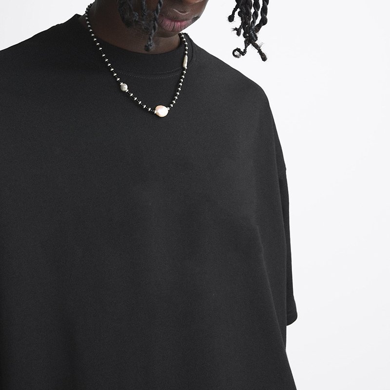men's heavy cotton t shirt luxury quality oversized drop shoulder loose t-shirt streetwear crew neck blank plain t shirt for men