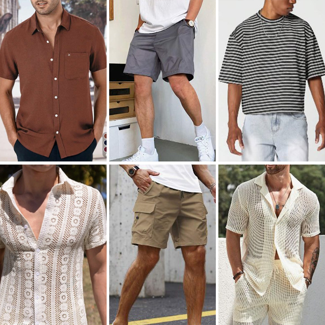 Hot selling men's summer mixed clothing leisure short sleeved stock men's t-shirts pants men's polo shirts are randomly shipped