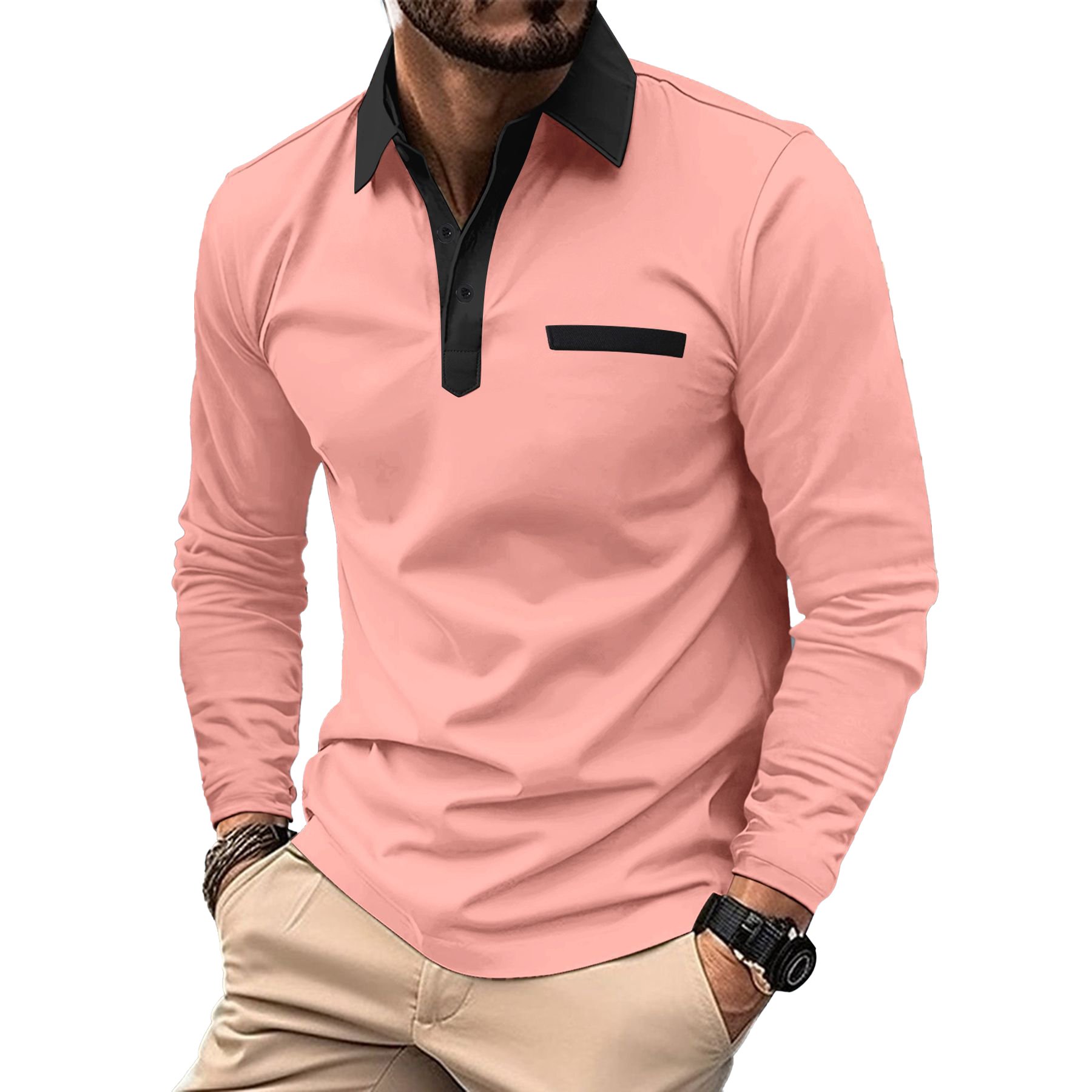 Autumn long sleeve t shirts polo shirt logo company business shirts cotton custom work clothes men's polo t-shirts