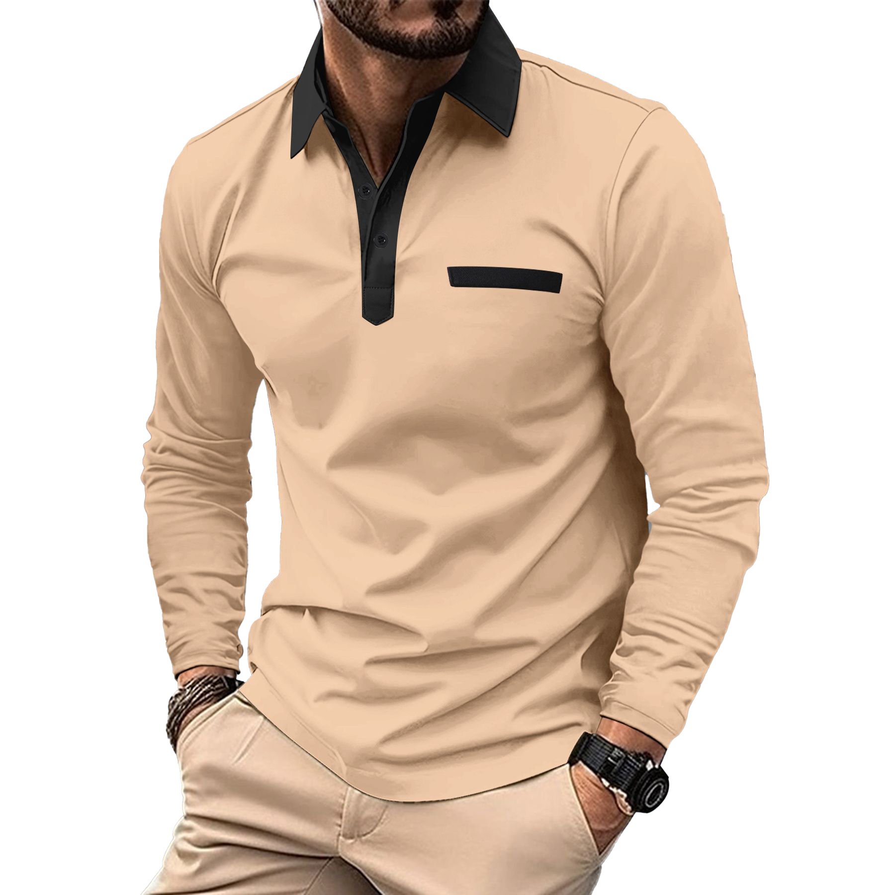 Autumn long sleeve t shirts polo shirt logo company business shirts cotton custom work clothes men's polo t-shirts