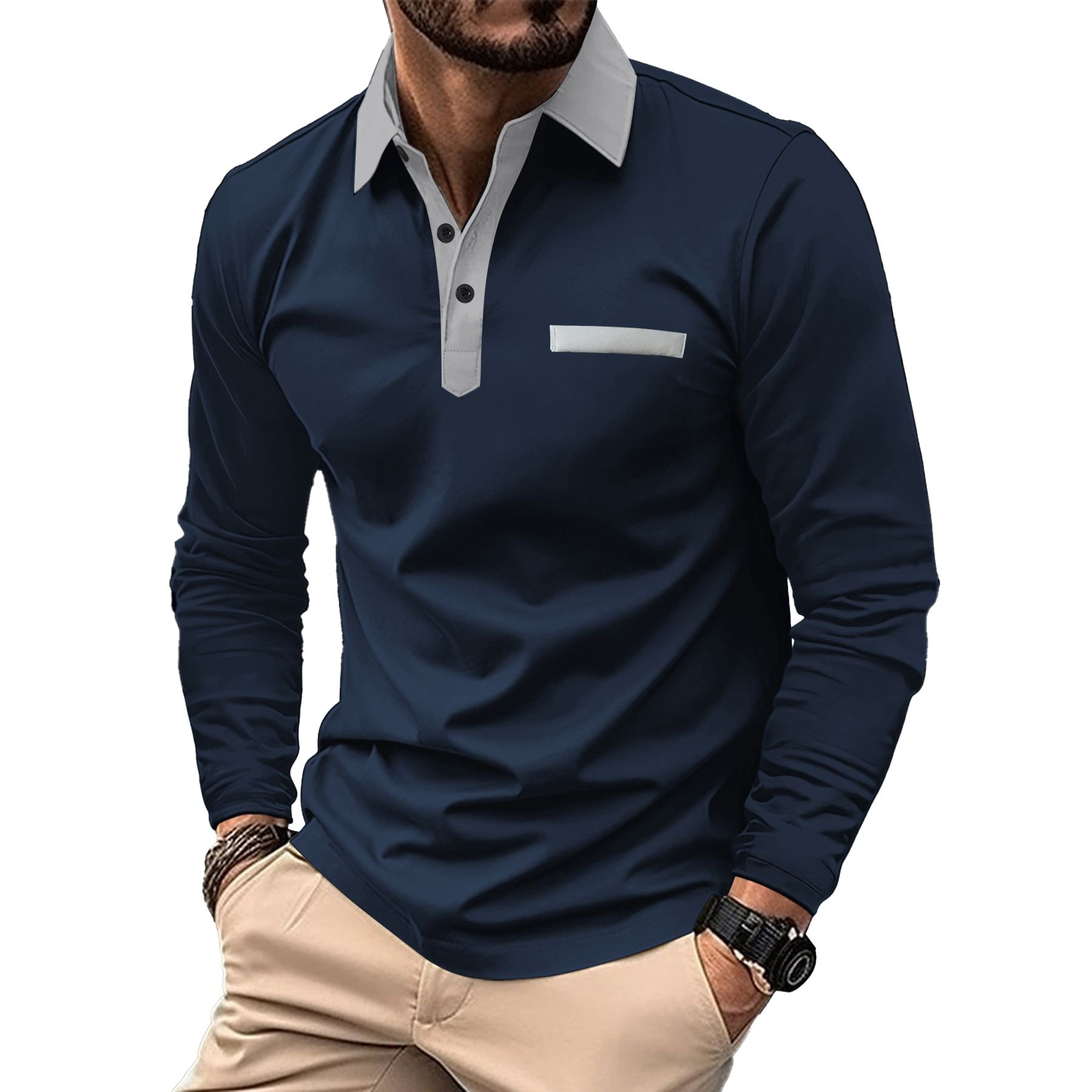 Autumn long sleeve t shirts polo shirt logo company business shirts cotton custom work clothes men's polo t-shirts