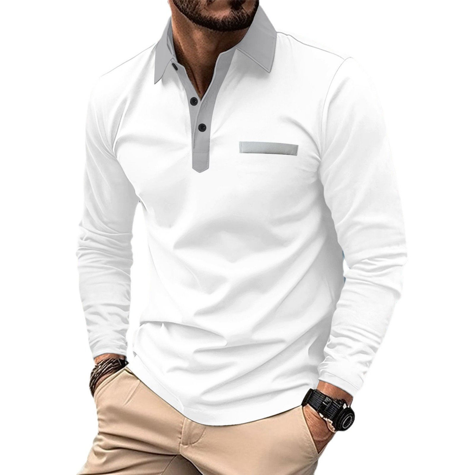 Autumn long sleeve t shirts polo shirt logo company business shirts cotton custom work clothes men's polo t-shirts
