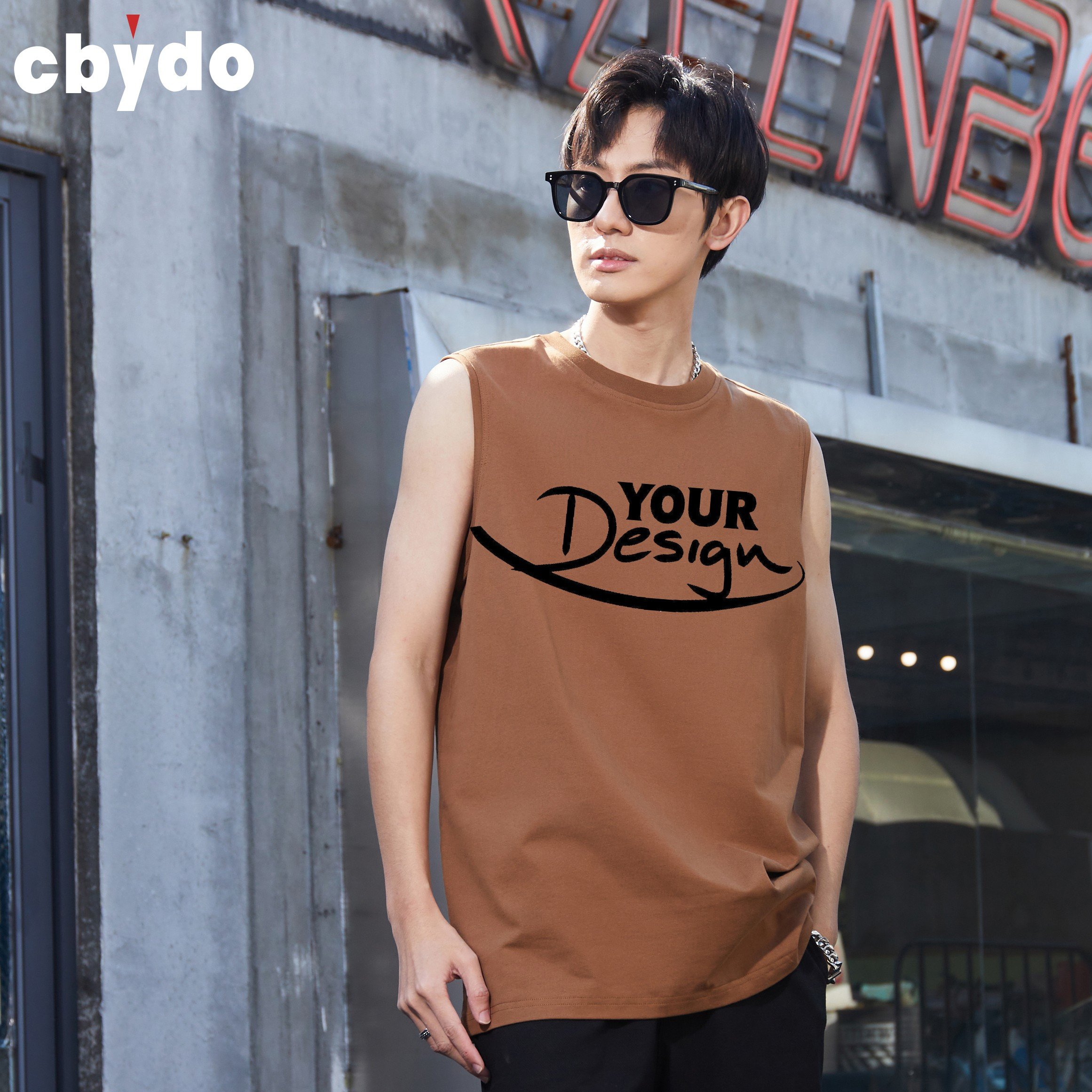 Custom LOGO 100% cotton Street Wear Tank Tops Bodybuilding Muscle Sleeveless Gym design Men's T-Shirts tank top men
