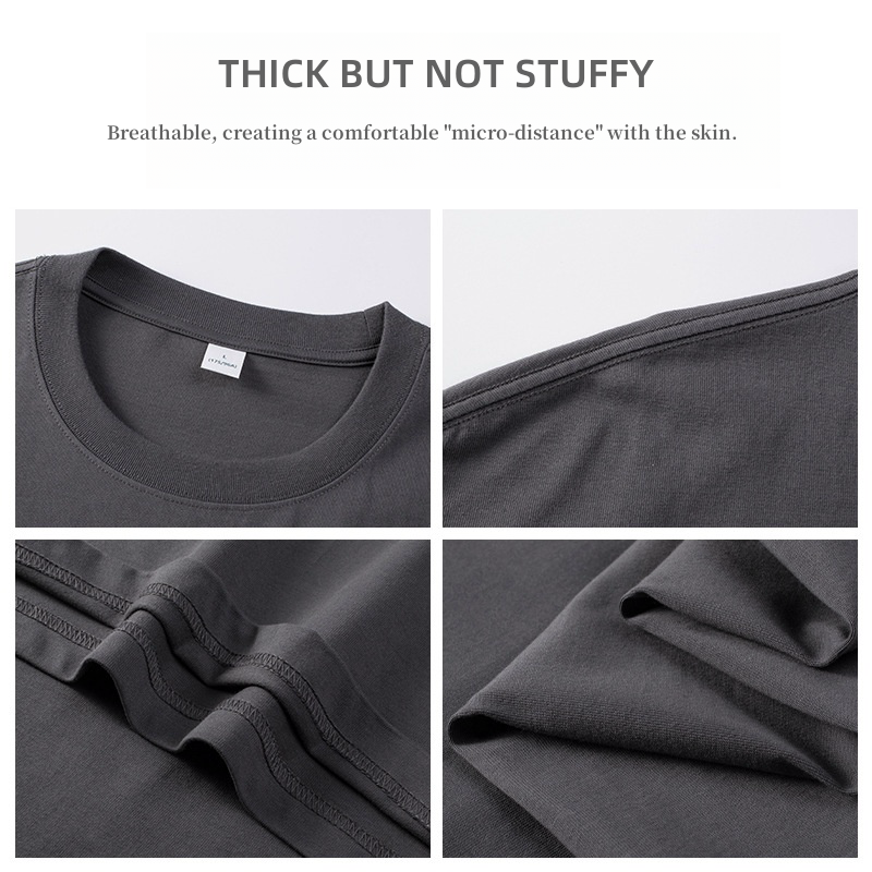 260gsm Heavy Weight Oversized Men's T-Shirt Blank Plain Color Cotton High Street Custom Printed Unisex Graphic T-Shirt For Men