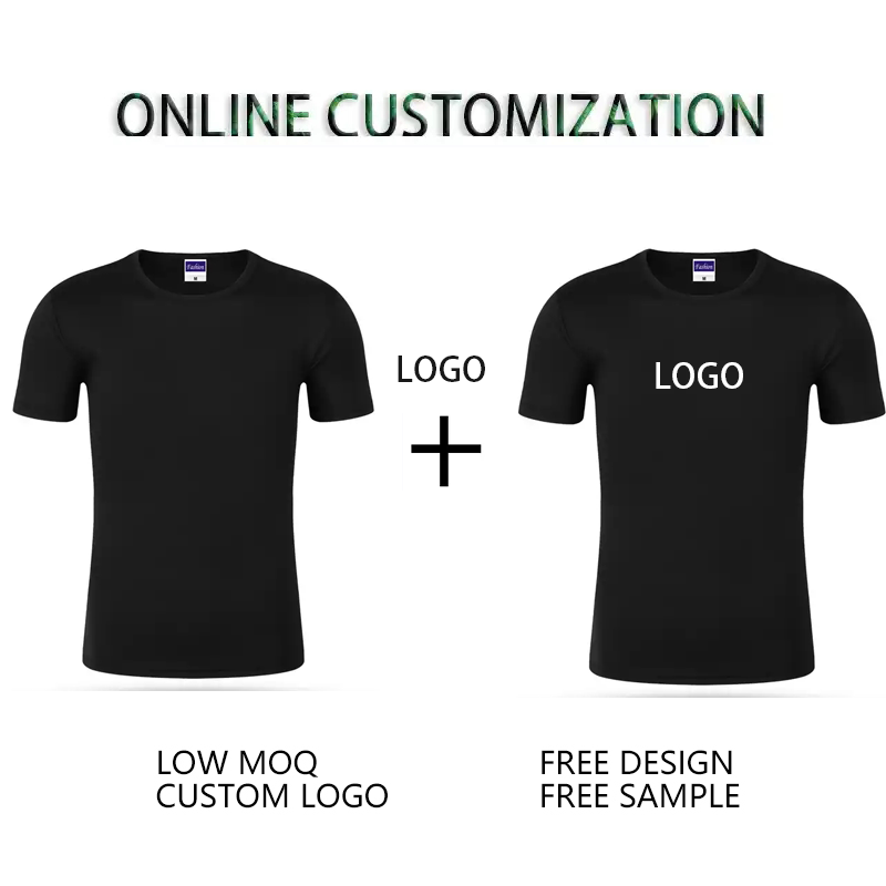 Customize Logo Summer Quick Drying T-Shirt Plus Size Breathable Men'S T-Shirts Running Sports Printing Blank Women'S T-Shirts