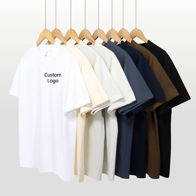 Custom High Quality 240Gsm Heavyweight Cotton Plain Plus Size Men T Shirt