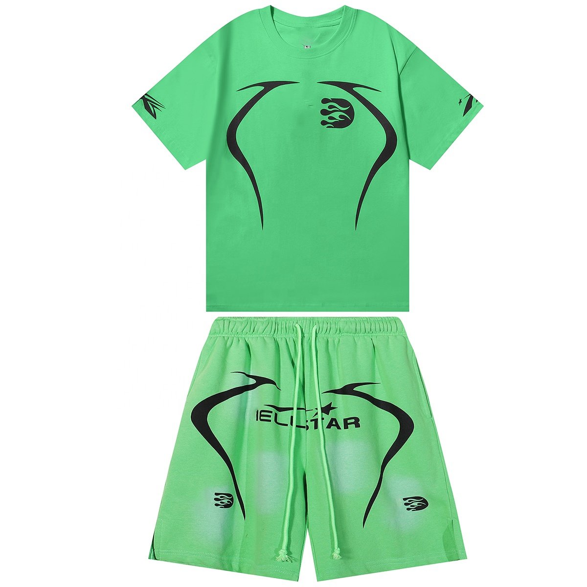 2024 New Arrivals 2 Piece Set Hell Star Clothing T-Shirts Designer Brand Men's Casual Shorts and T-Shirts