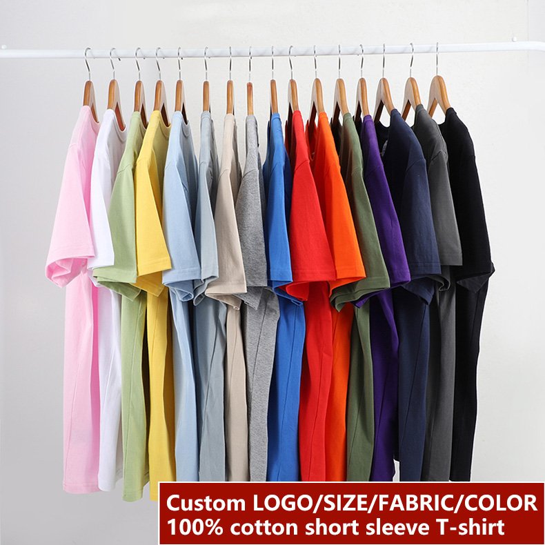 High Quality Custom Logo 100% Cotton Spandex Unisex Graphic Heavyweight round neck Men's t shirts