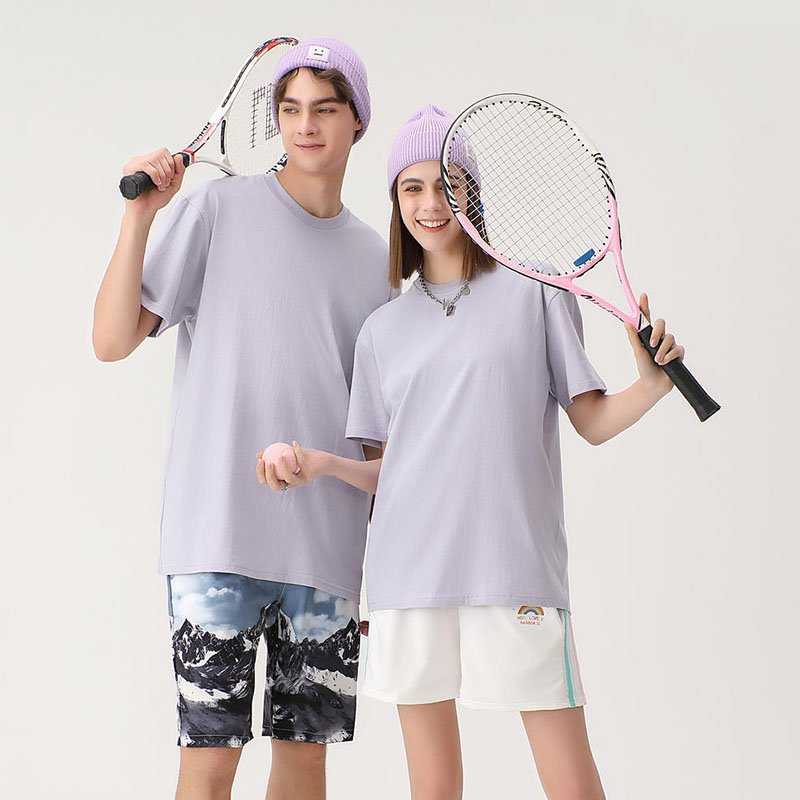 Newly Trend Men's Casual Oversized Short Sleeve T-shirts Solid Color Breathable Mens 100% Cotton t shirt