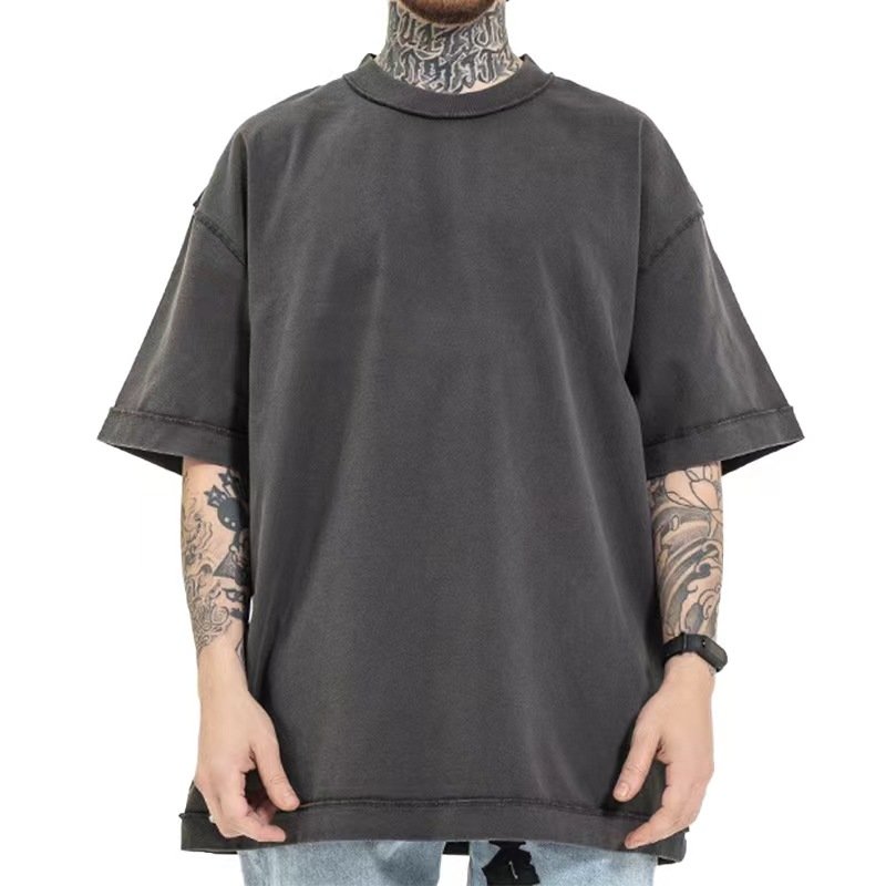 Customizable Men's Cotton T-Shirts Full Printed 3D Puff Design Plus Size Short Sleeve Oversized O-Neck Loose Fit Casual Style