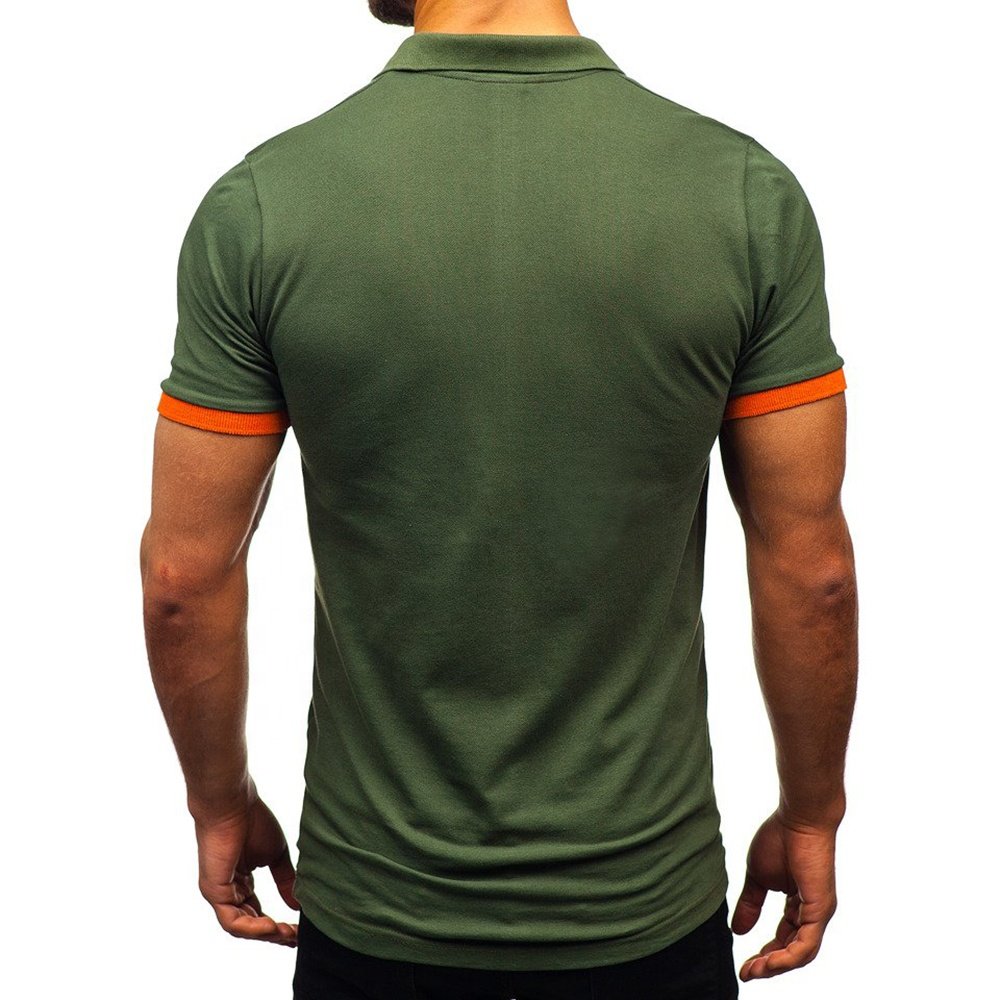 polyester cotton tshirts plain mens polo tshirts with logo custom logo printed men's polo shirt Green Men's Golf Polo Shirt