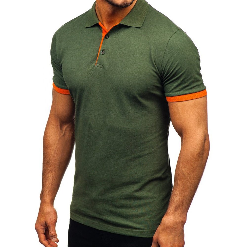 polyester cotton tshirts plain mens polo tshirts with logo custom logo printed men's polo shirt Green Men's Golf Polo Shirt