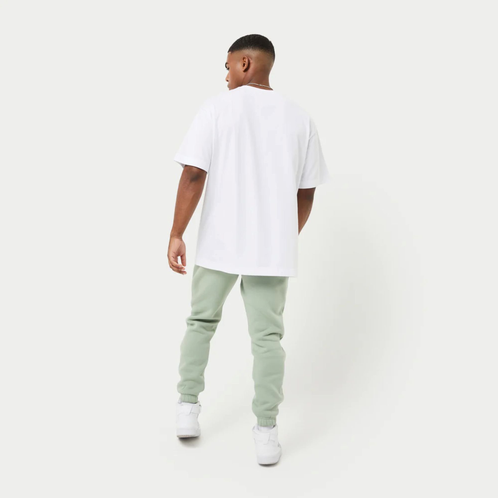 Classic Oversized T-Shirt: White, 100% Cotton Jersey, Medium Weight, Ribbed Neck, Short Sleeves