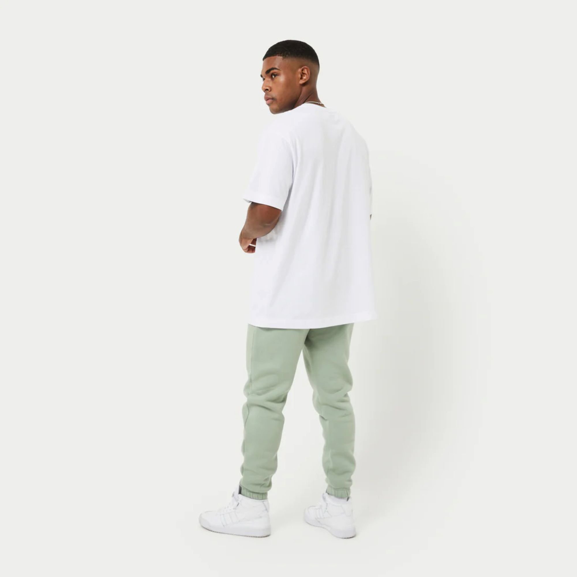 Classic Oversized T-Shirt: White, 100% Cotton Jersey, Medium Weight, Ribbed Neck, Short Sleeves