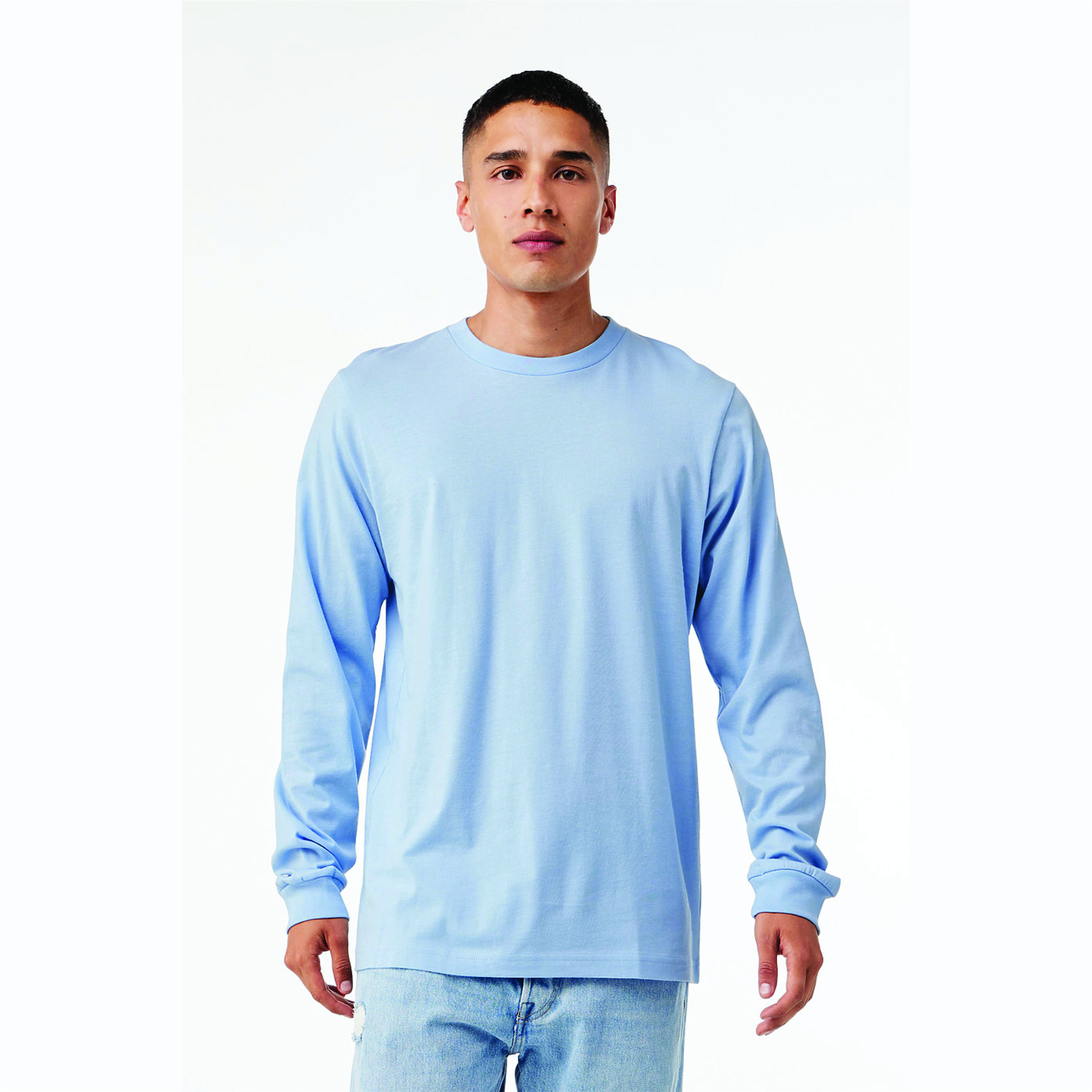 Unisex Long Sleeve Jersey T-Shirt - Baby Blue, 100% Airlume Cotton, 4.2 oz