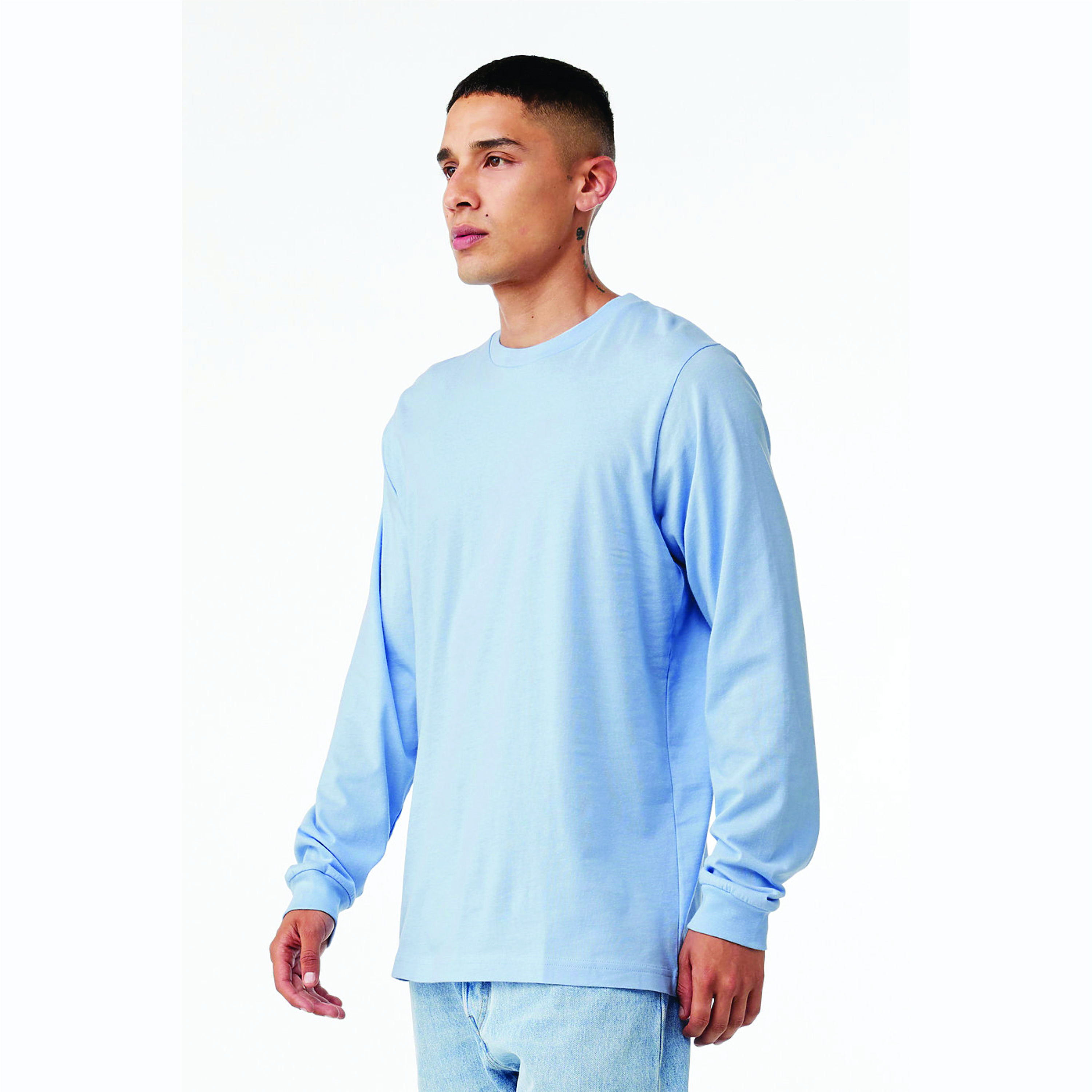 Unisex Long Sleeve Jersey T-Shirt - Baby Blue, 100% Airlume Cotton, 4.2 oz