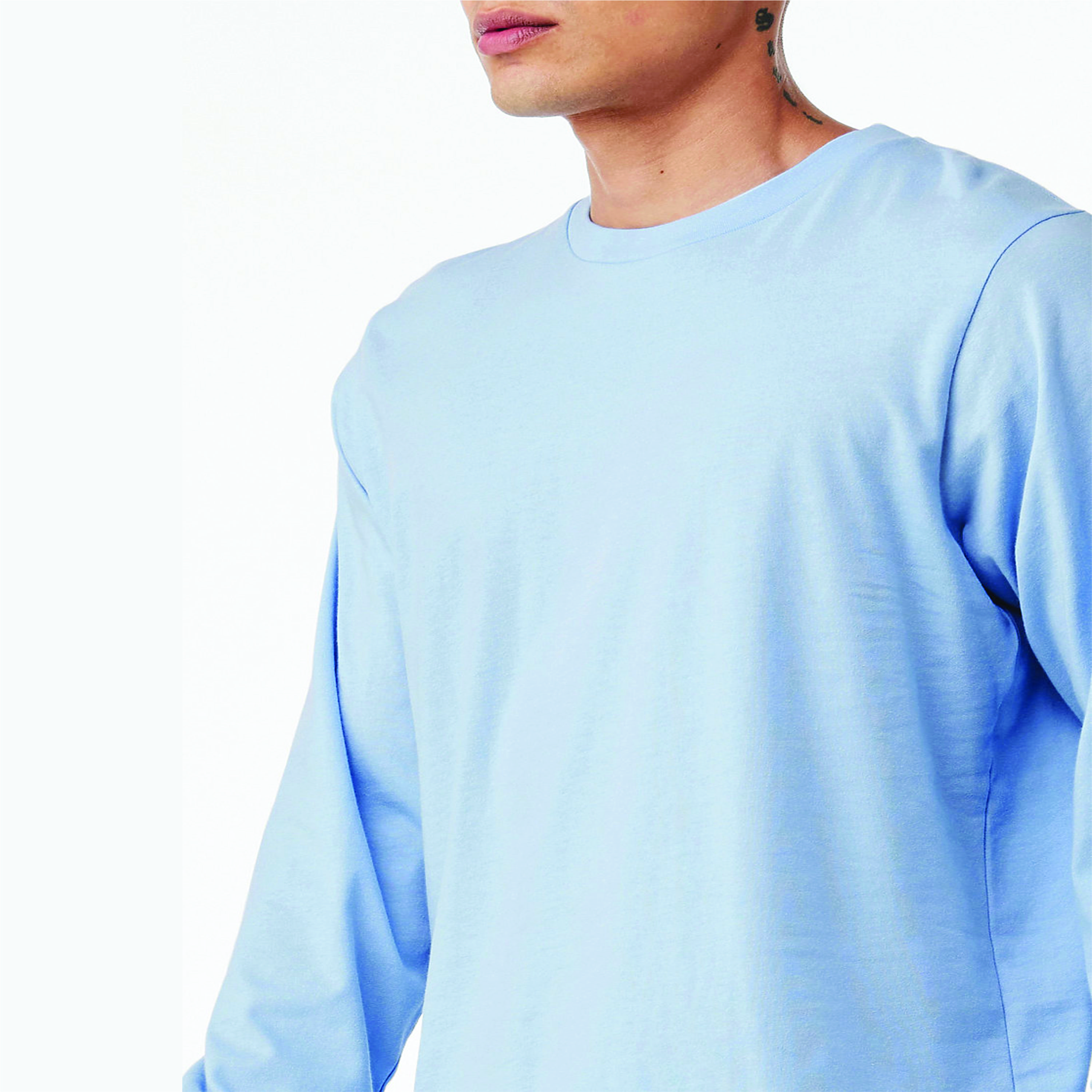 Unisex Long Sleeve Jersey T-Shirt - Baby Blue, 100% Airlume Cotton, 4.2 oz