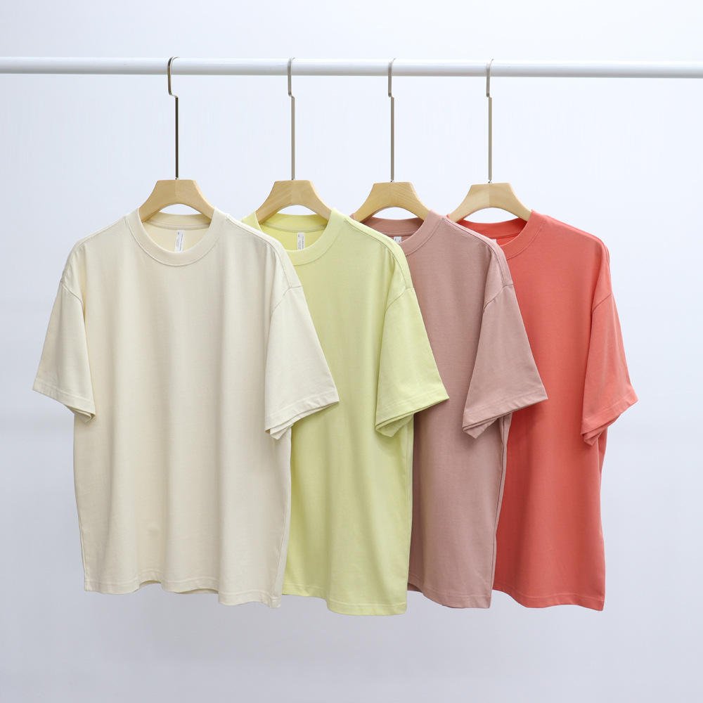 275g Summer Blank Vintage FOG Edition Drop Shoulder silhouette 100% cotton Heavyweight loose crew neck Half Sleeve Men's T-shirt