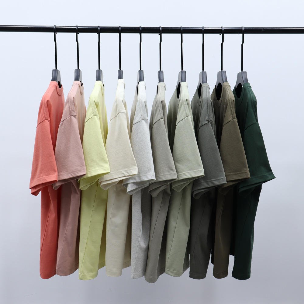 275g Summer Blank Vintage FOG Edition Drop Shoulder silhouette 100% cotton Heavyweight loose crew neck Half Sleeve Men's T-shirt