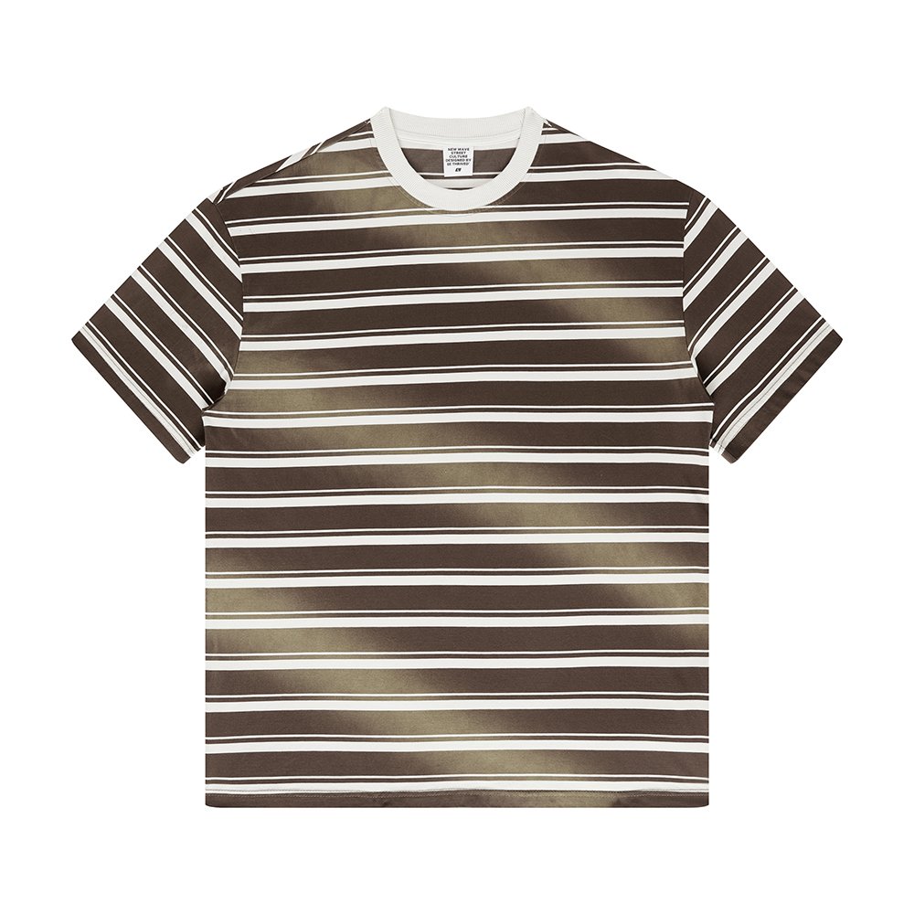 Custom Summer 265gsm Vintage Washed Striped men's T-shirts Wholesale