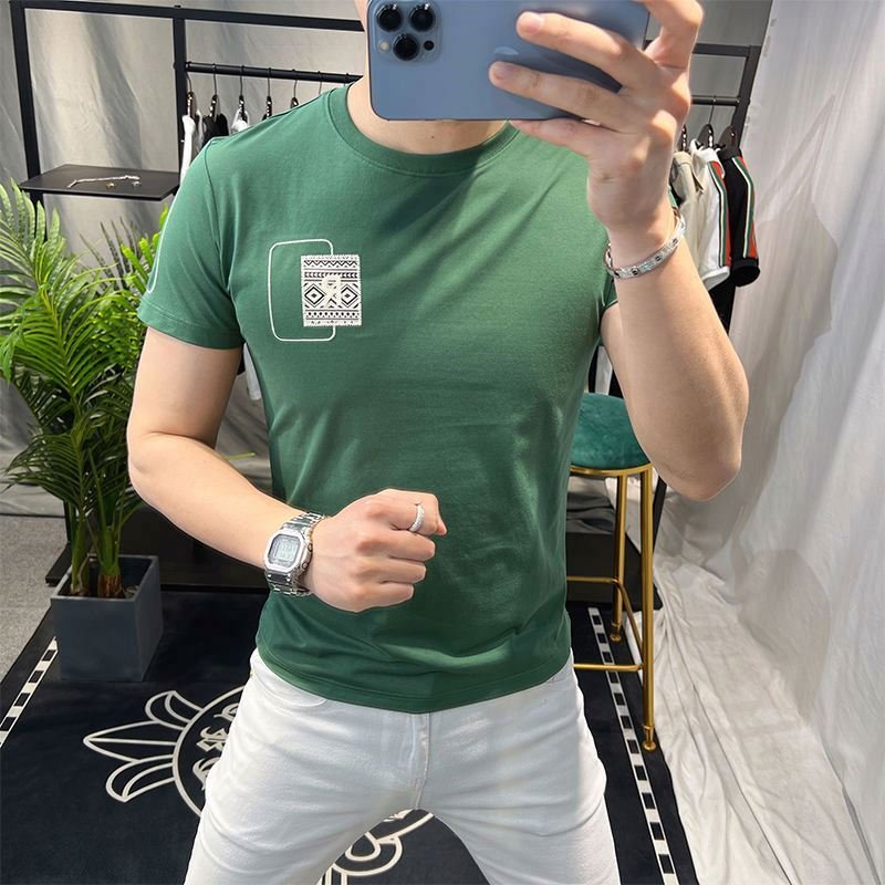 2024 ins hot custom polyester cotton blend t-shirts for men printing brand men's t-shirts high quality graphic tshirts