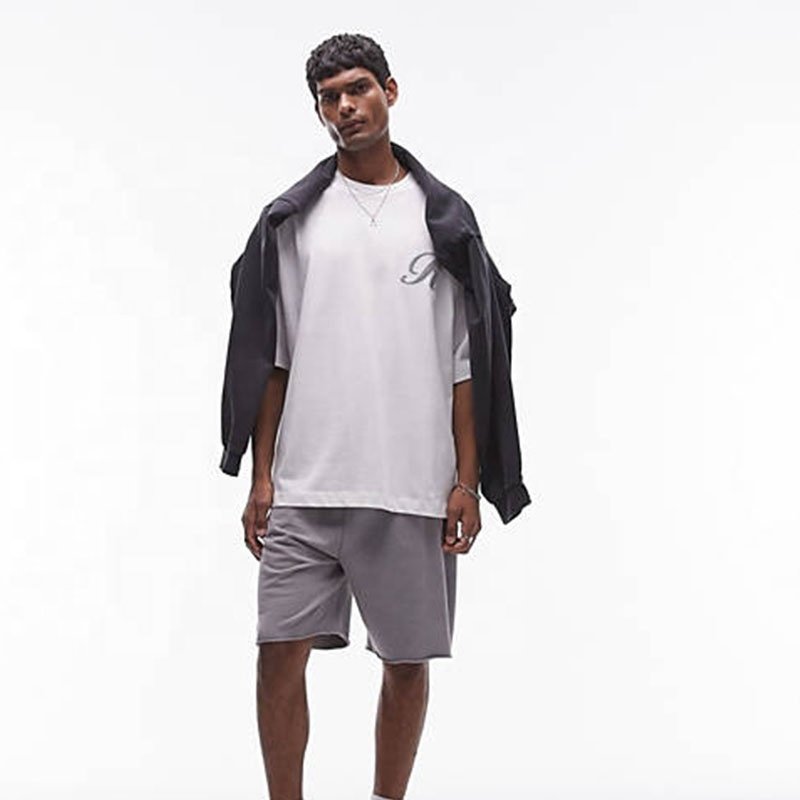 Men's t-shirts oversized embroidery heavy cotton white t shirt for men quality t shirts cotton thick