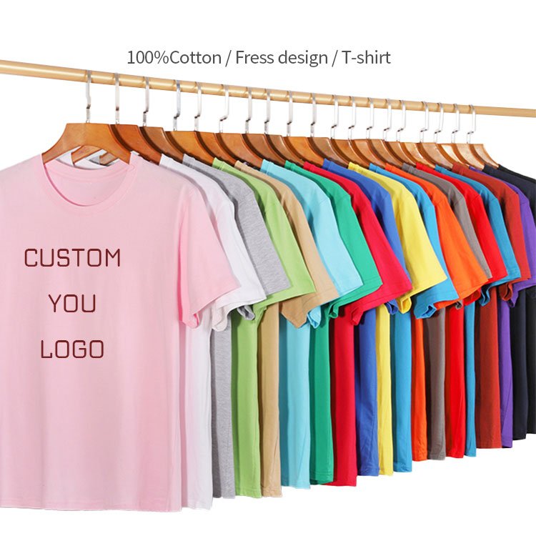 Unisex Short Sleeve 100% Cotton Heat Transfers Dtg Embroidered Logo Screen Custom Printing Tshirt Men's T-shirts T Shirt