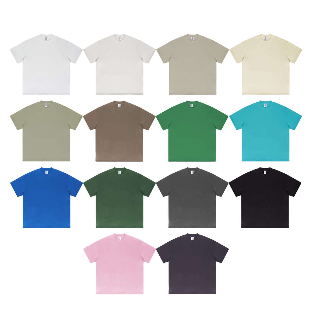 Men's T-shirt cotton heavy weight 425Gsm Oversize solid color off shoulder short sleeve loose fashion brand short sleeve T-shi