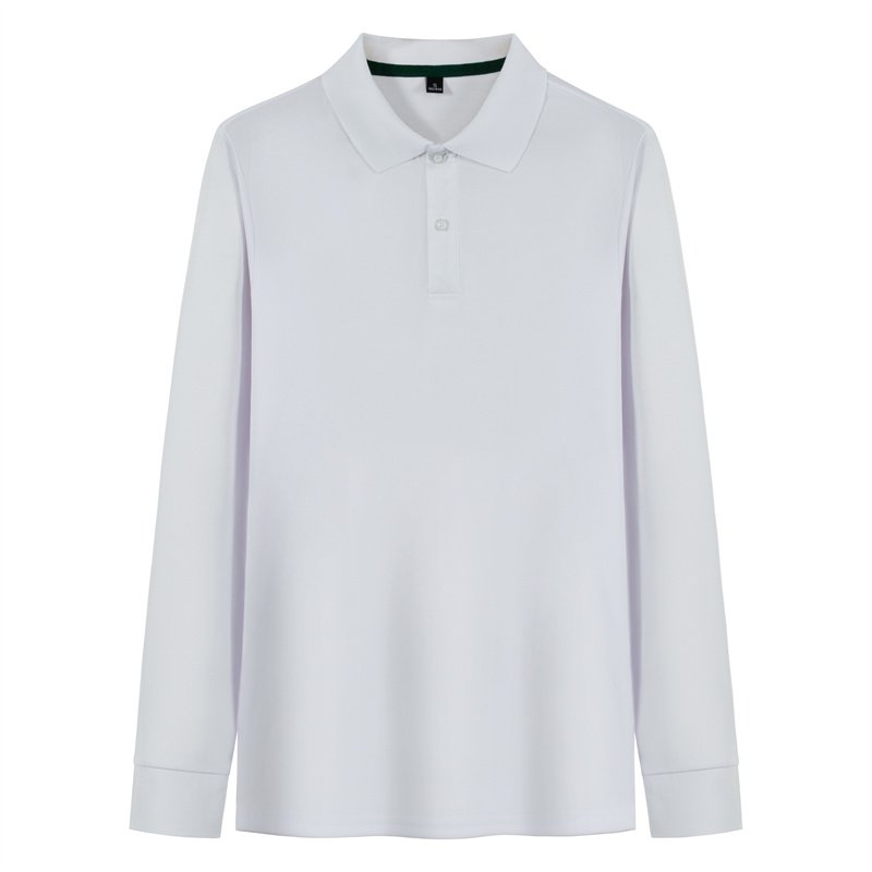 Custom wholesale long sleeved OEM ordinary golf custom printed logo design white long sleeved t-shirt men's polo shirt