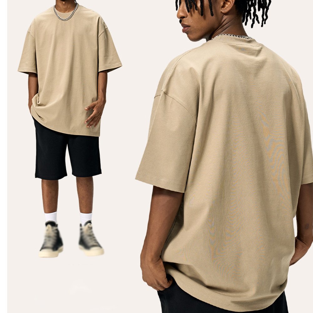 New Arrival 250G Heavy Weight White Boxy T-Shirt For Men O-Neck Short Sleeve Men'S T-Shirt