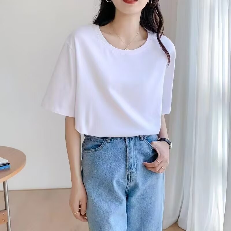 oem custom printed embroidery logo design silk men ice silk short-sleeved summer business high-quality solid color t-shirt