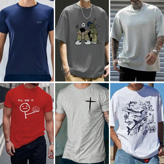 Wholesale of brand new short sleeved men's t-shirts summer fashion top loose and casual men's t-shirts randomly shipped