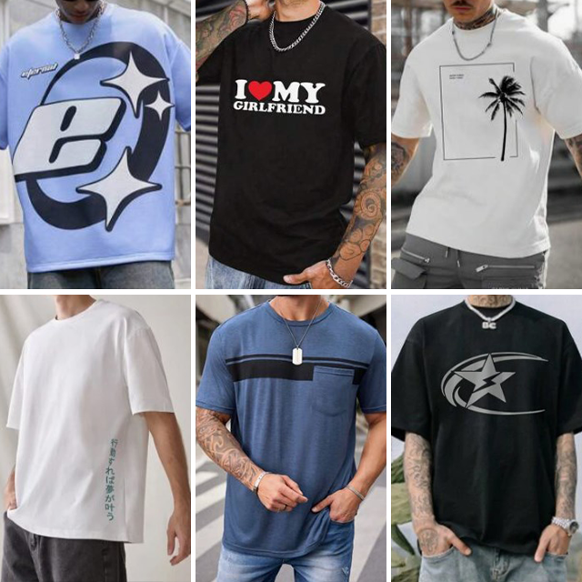 Wholesale of brand new short sleeved men's t-shirts summer fashion top loose and casual men's t-shirts randomly shipped