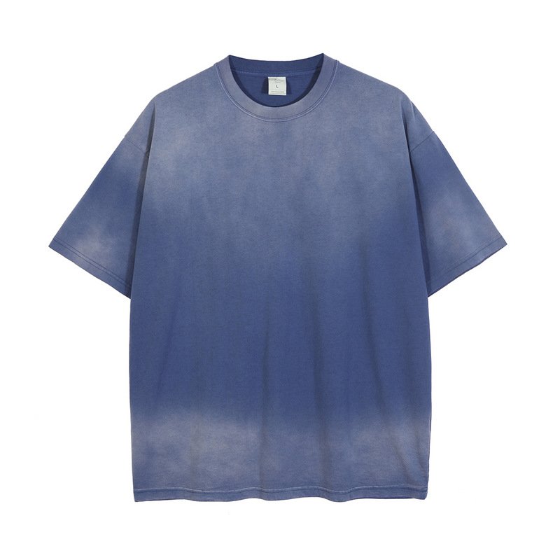 Custom Acid Wash Tie Dye Blank T Shirts 100% Cotton Acid Wash Gradient Vintage Color Oversize Men's T-Shirts