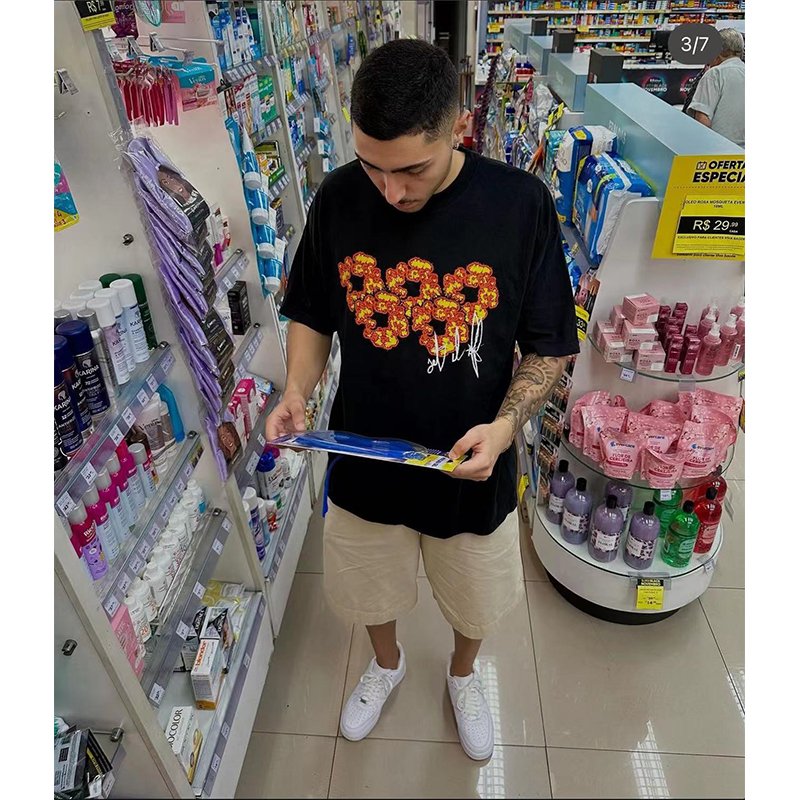 Wholesale High Quality Heavyweight 100% Cotton 230G Flame Print Offset Oversized Tears Streetwear Unisex Men's Tshirts