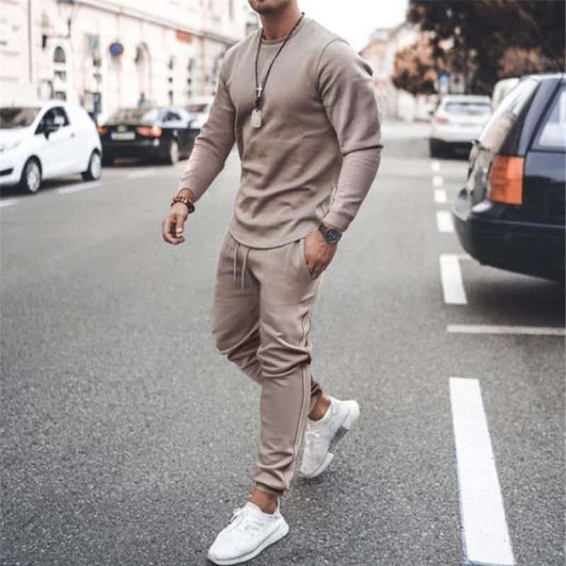 Global sales of 3D printed long sleeve T-shirt casual comfortable trousers men sets two piece