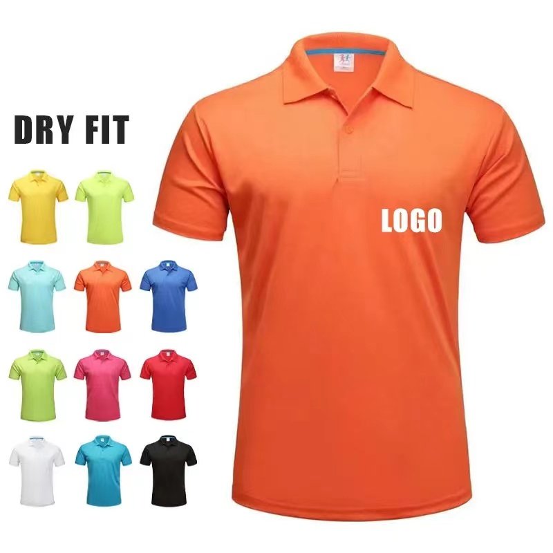 Dry-Fit 100% Polyester T Shirt Custom Golf Polo Shirt Sublimation Blank Polo Tshirt T-shirt Cotton Men's Polo Shirts For Men