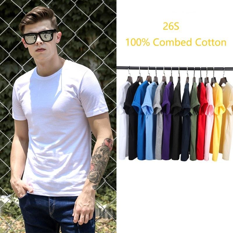 Custom Print Logo Short Sleeve Crew 100% Cotton Men Oversie Plus Size Blank Plain T-Shirt Sport Tshirt Short Sleeve