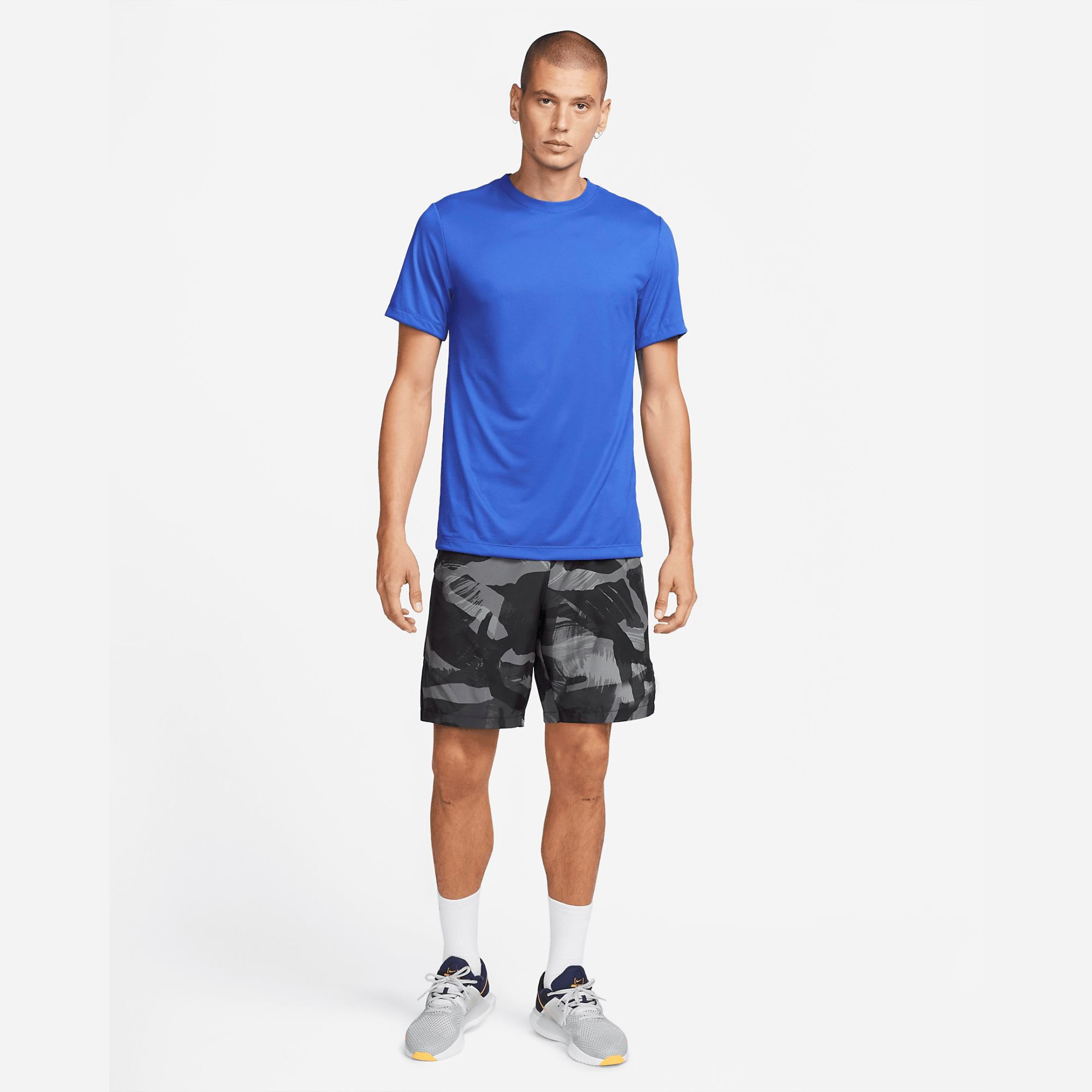 Game Royal Blue Men's Fitness T-Shirt: Soft Jersey Fabric, Standard Relaxed Fit, Ribbed Neckband, 100% Polyester