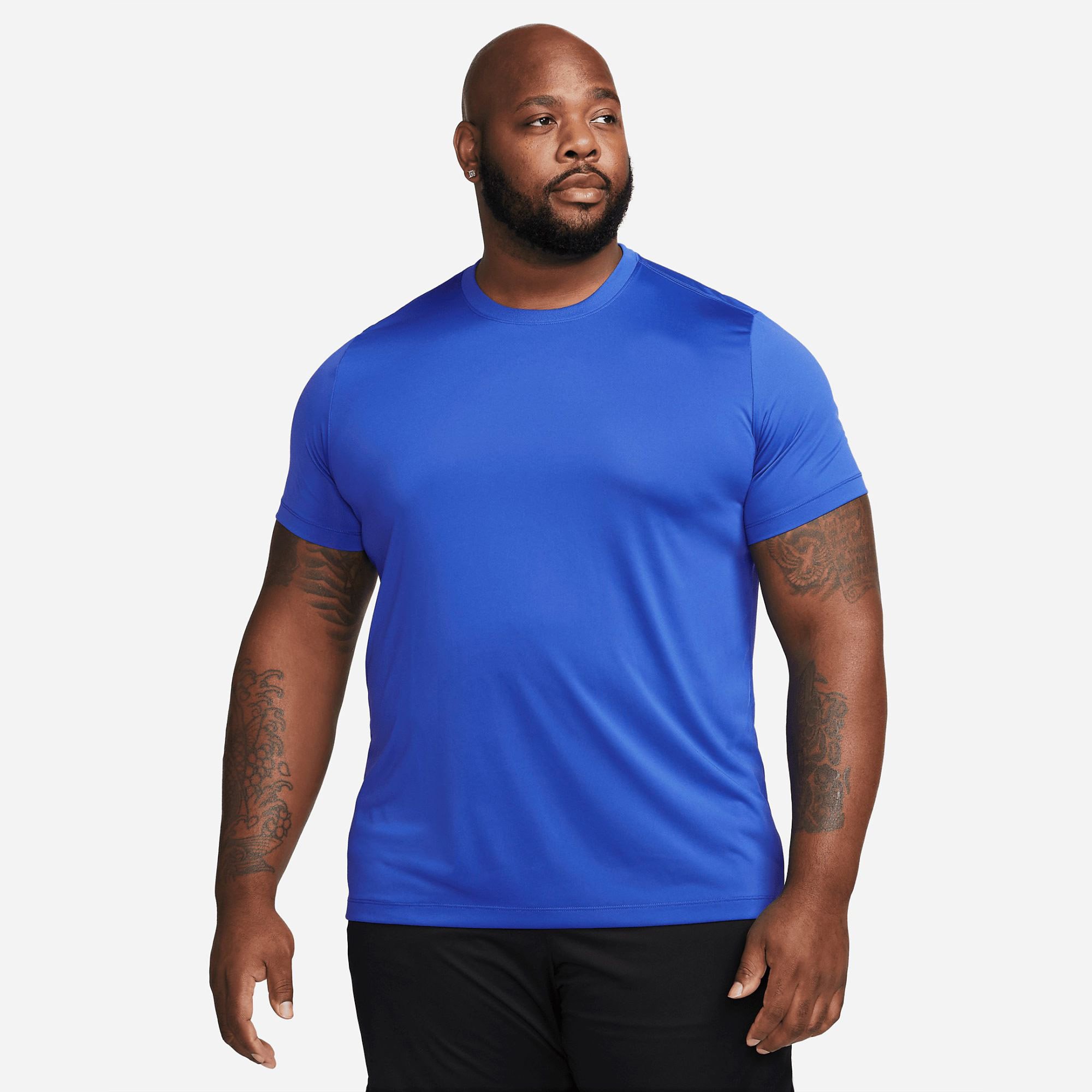 Game Royal Blue Men's Fitness T-Shirt: Soft Jersey Fabric, Standard Relaxed Fit, Ribbed Neckband, 100% Polyester