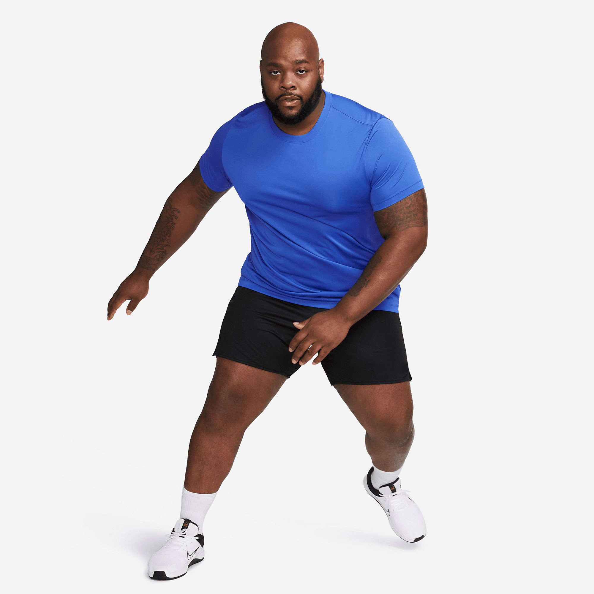 Game Royal Blue Men's Fitness T-Shirt: Soft Jersey Fabric, Standard Relaxed Fit, Ribbed Neckband, 100% Polyester