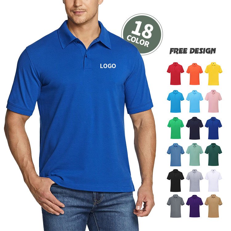 Wholesale Plain Blank Golf Polo T-shirt Custom Polo Shirts 100% Cotton Printing Embroidery Logo Men's Polo Shirt
