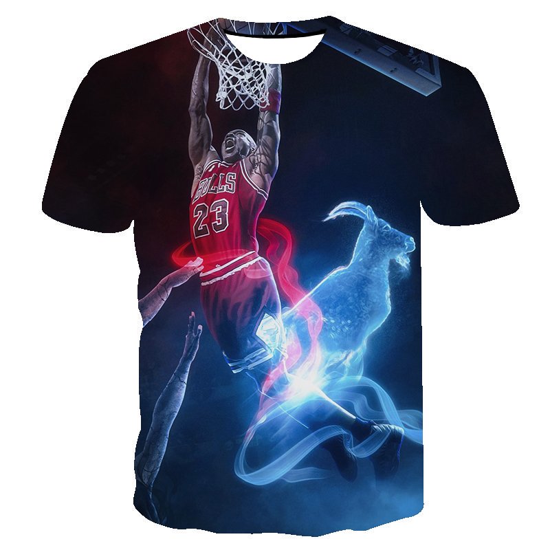 Bull 23 MJ Men's T-shirt MJ 3D Printed T-shirt Men's and women's Sports fitness sweatshirt