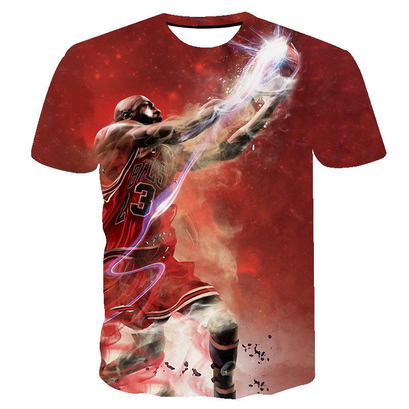 Bull 23 MJ Men's T-shirt MJ 3D Printed T-shirt Men's and women's Sports fitness sweatshirt
