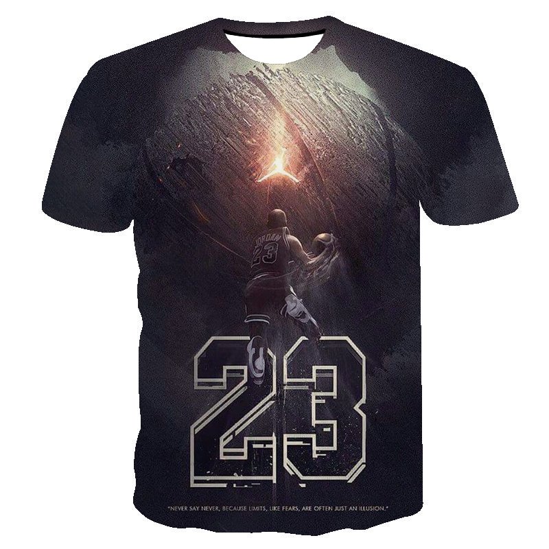 Bull 23 MJ Men's T-shirt MJ 3D Printed T-shirt Men's and women's Sports fitness sweatshirt
