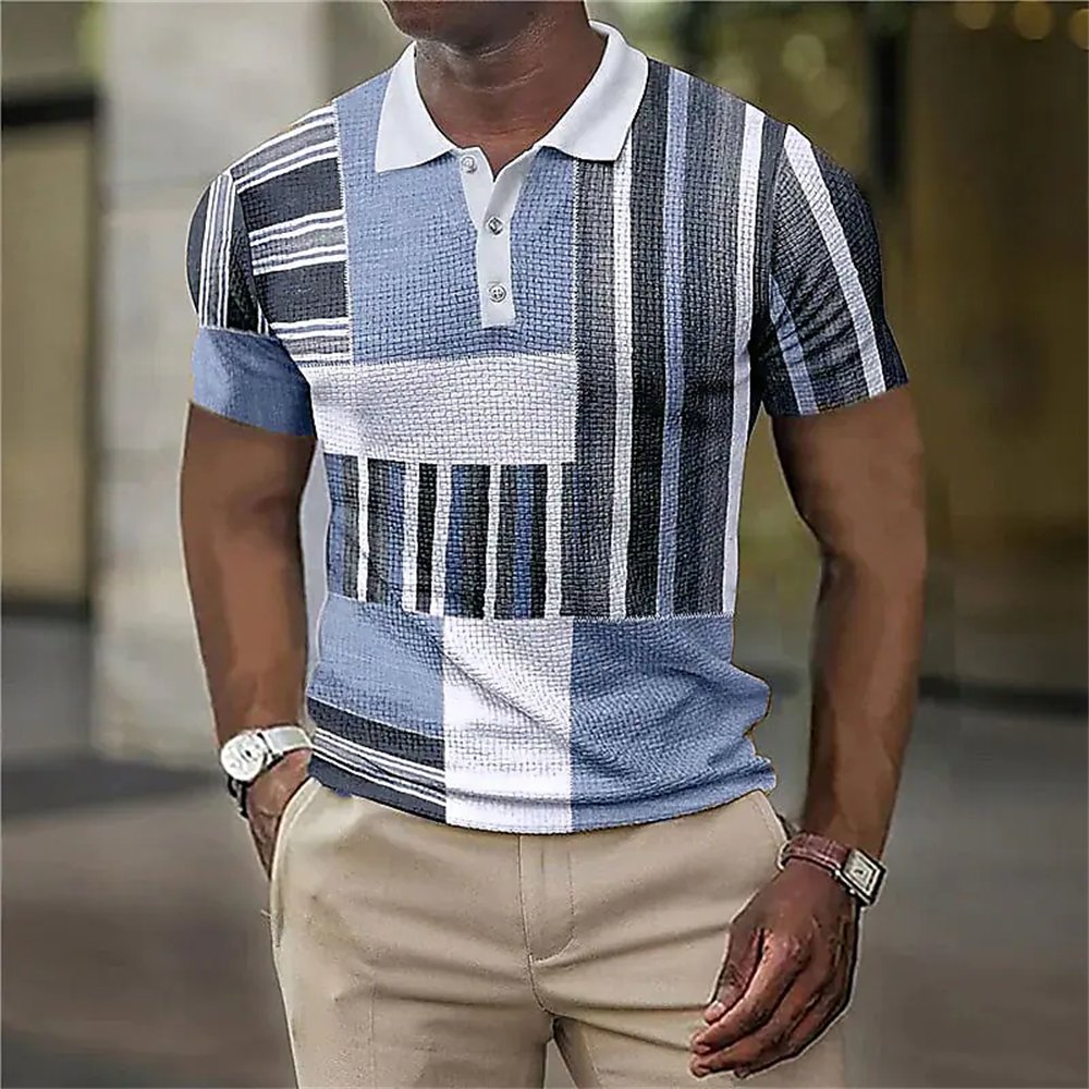 Mens Short Sleeves 3d All-over Print Men's Polo Shirt Geometric Patterns Summer Short-sleeved Clothing Custom Polo shirt
