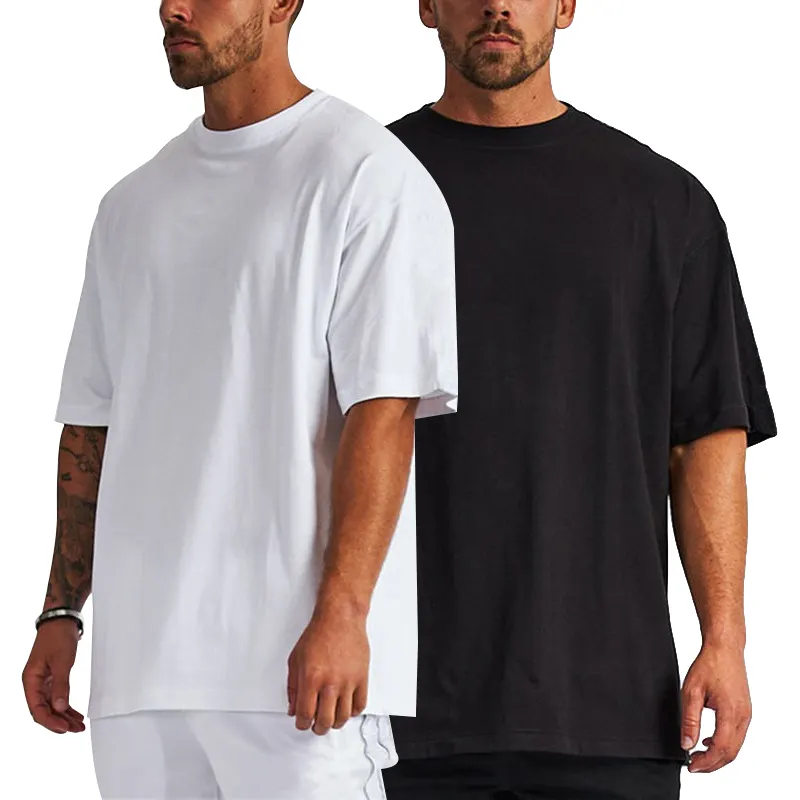 240g Plus Size Cotton Custom Graphic Printing T Shirt High Quality Loose heavyweight t-shirt Plain Puff Print Men's T-Shirt