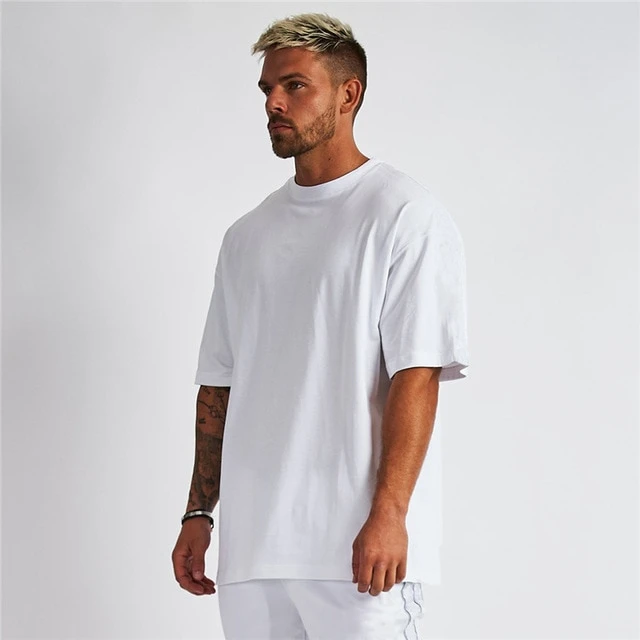 240g Plus Size Cotton Custom Graphic Printing T Shirt High Quality Loose heavyweight t-shirt Plain Puff Print Men's T-Shirt