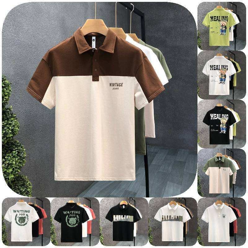 220gsm polo t-shirt with stiff collar men's polo t-shirt