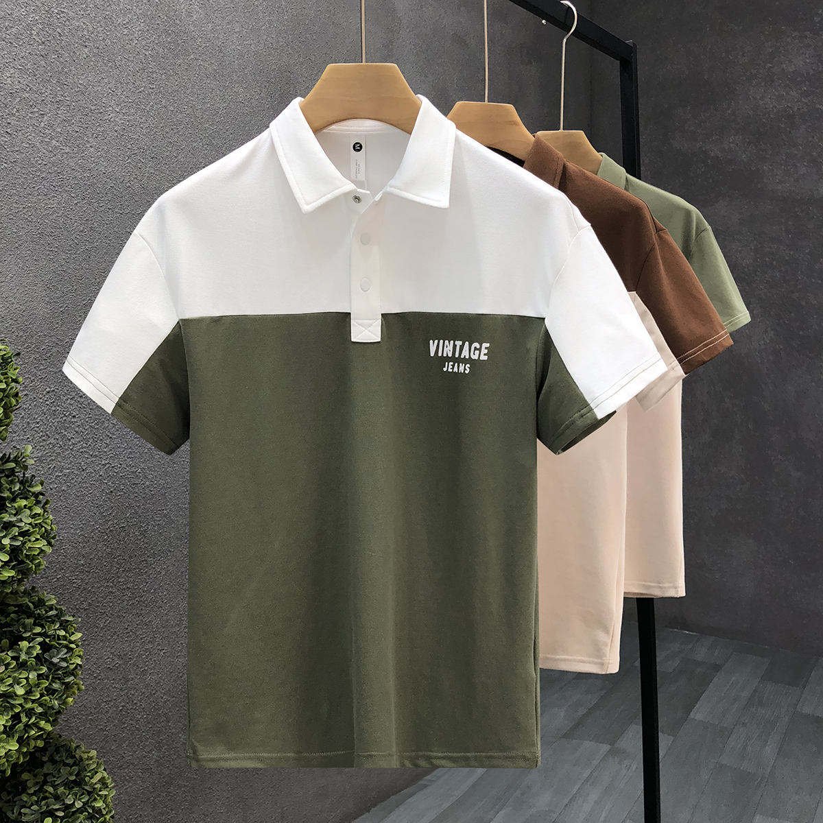 220gsm polo t-shirt with stiff collar men's polo t-shirt